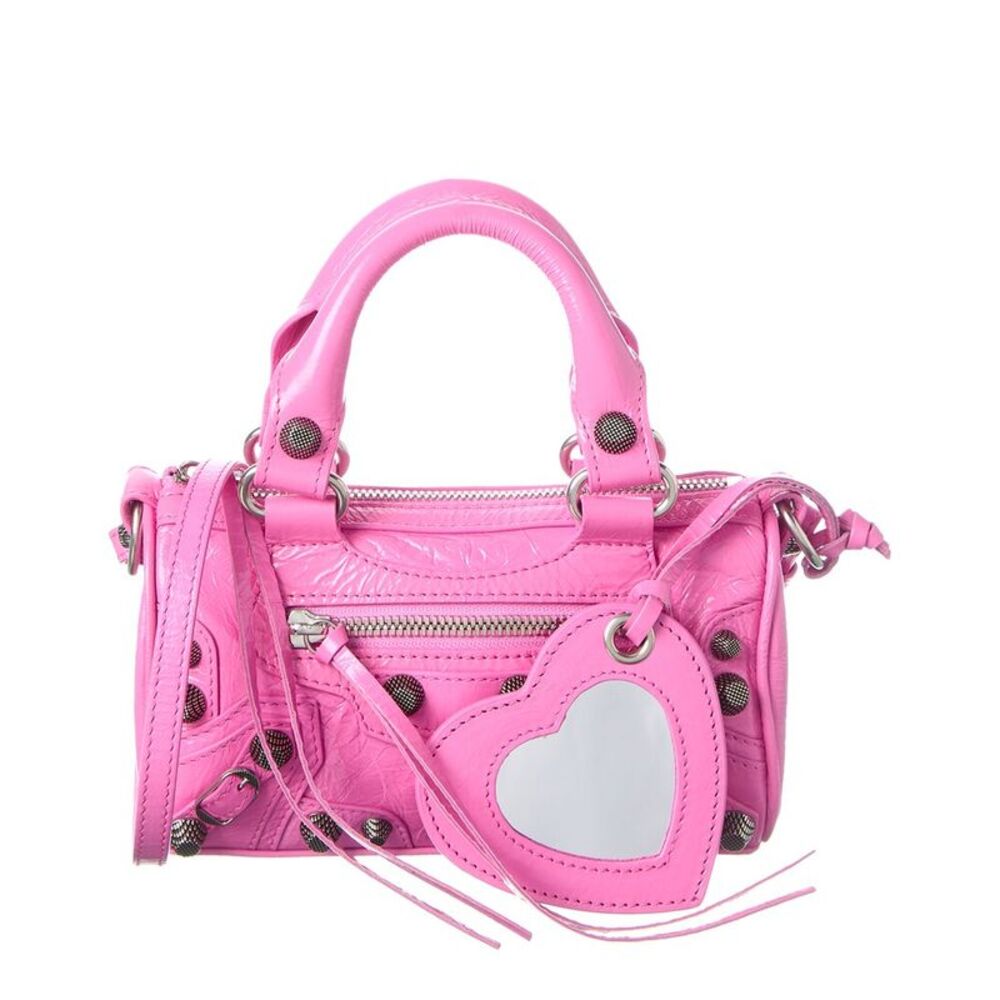 Balenciaga Le Cagole Nano Leather Shoulder Bag, Pink